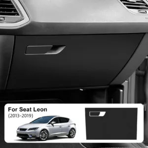 For Seat Leon 2013‑2019 LHD Carbon Fiber Texture Glove Box Anti‑Kick Pad Sticker Co‑Pilot Storage Box Interior Decor Accessories