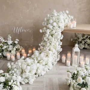 UFlower 200cm Artificial Cherry Blossom Flower Wedding Background Wall Decor Party Wall Decoration Center for Table Stage Home