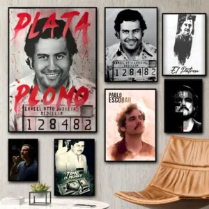 Pablo Escobar Character Legend Painting Calligraphy HD Canvas Poster living room bedroom bar aesthetic decoration