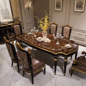 !@Guangdong Dining Room Table Set Furniture Luxury Solid Wood Dining Tables