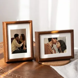 High-Quality Black Walnut Solid Wood Photo Frame forCouple Wedding Portraits Elegant Display Décor and Artwork Frame Home Decor
