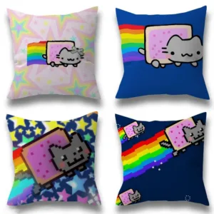 Anime N-Nyan Cat Throw Pillow Cushion Cover Pillowcase Living Room Sofa Home Decor Customized