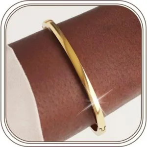 Gold Bangle Bracelet for Women Minimalist Dainty 18K Gold Plated Waterproof Stainless Steel Bangle Non Tarnish Jewelry Gift