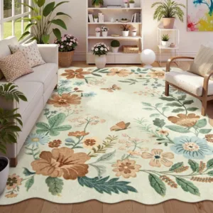 Living Room Rug Non-slip Machine Washable Floor Mat Bohemian Floral Rug Bedroom Bedside Mats Large Area Home Decor Rugs Alfombra