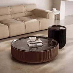 Vintage Minimalist Coffee Tables Sophisticated Textured Elegant Luxury Coffee Tables Premium Aesthetic Meuble Furniture Home