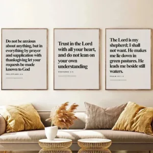 Inspiring Modern Bible Proverbs Canvas Print Easter Christian Quotes Wall Art Poster Pictures for Modern Living Room Home Decor