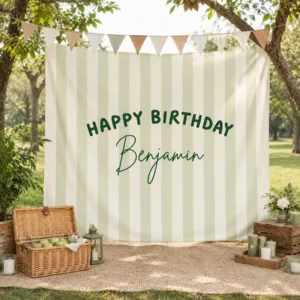 Personalized Custom Birthday Tapestry, Custom Name Party Backdrop, Boho Strip Banner, Fabric Wall Art