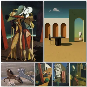 Giorgio De Chirico Highly Symbolic Illusion Art Abstract Canvas Painting Poster and Print Wall Art for Living Room Decoration