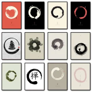 Enso Zen Circle Abstract Poster HD Print Canvas Painting Wall Art Picture for Meditation Room Living Room Home Cuadros Decor