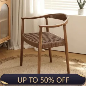 Rubber Wood Dining Chairs Luxury Nordic Dining Table Chairs Solid Wooden Portable Chair Living Room Designer Armchair Furniture