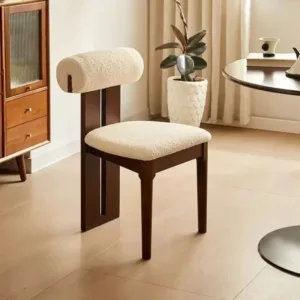 Nordic Light Luxury Solid Wood Dining Chair For Home Use Simple Soft Package Back Up Chair Modern Fashion Commercial Chair