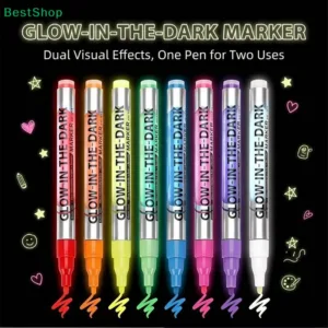8 Colors Fluorescent Luminous Marker Party Decoration Paint DIY Crafts Creative Artwork Waterproof Non-Toxic Dark Pen Draw Tool
