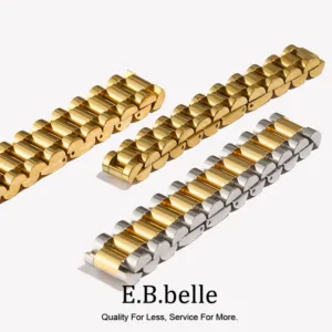 E.B.belle 2026 New Stainless Steel Gold Plated Detachable Wristbands Bracelets Bangles For Women Men Gold Wrap Bracelets