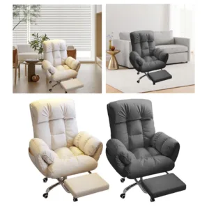 Executive Office Chair Armchair Retractable Footrest Lazy Computer Chair for Studio Living Room Study Room Office Home Furniture