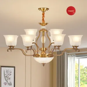American Living Room Chandelier Full Copper French Villa Hall Light And Luxurious Atmosphere For The Master Bedroom Dining Room