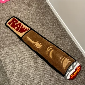 VIKAMA Modern Cigarette Shaped Floor Mat Living Room Bedroom Resting Area Soft and Machine Washable Home Decoration