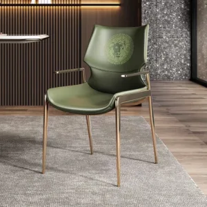 Italian Modern Dining Chair Luxury High Back Armchair for Open Kitchens & Model Homes Designer-Approved Restaurant Chair
