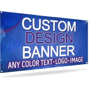 1p Custom Polyester Banner for Indoor & Outdoor Use - Banner with 4 Grommets, Many Sizes, Perfect for Home Decor