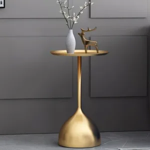 Nordic Creative Small Coffee Table Living Room Sofa Side Table Wrought Iron Golden Small Round Table Wrought Iron Corner Tables