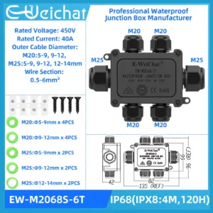 Junction Box Waterproof Electric Power Box Outdoor Open Splice Outlet Box Outside Extension Cord Cover EW-M2068