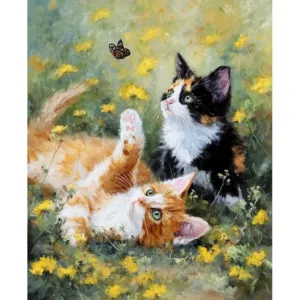 RUOPOTY Painting By Numbers Gift Crafts DIY Kits for Beginners Cat Canvas for Painting Kits Adults Crafts Pictures By Numbers