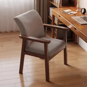 Modern Solid Wood Dining Chair Armrests Backrest Chair Office Soft Seats Chair Coffee Chair Armchair Desk Chair