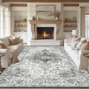 Vintage Distressed Luxury Persian Floral Carpet for Living Room Home Decor Large Area Rug Non-slip Washable Bedroom Floor Mats