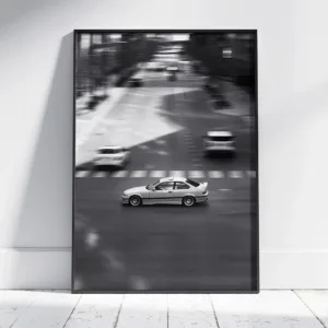 Black And White Supercar M3 Poster Abstract Luxury Racing On The Roads Canvas Painting Classic Sports Car Wall Art Room Decor
