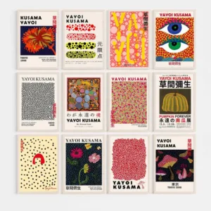 Yayoi Kusama Pumpkin Museum Posters Prints Gallery Wall Art Abstract Canvas Painting Nordic Picture For Living Room Home Decor