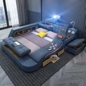 Multifonction King Size Bed European Storage Bedroom Luxury Bed Frames Queen Size Headboards Cama Box Casal Bedroom Furniture