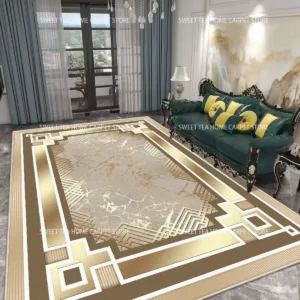 Modern Luxury Living Room Carpet 200x300cm Large Area Rugs Room Decor Golden Floor Mats Washable Coffee Tables Mat Non-slip