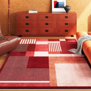 Retro Mid-century Modern Large Rug for Living Room Bedroom Carpet Soft Short Plush Light Luxury Floor Mat Tapete Sala שטיח לסלון