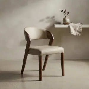 Designer Luxury Dining Chairs Solid Wood Nordic Wabi Sabi Armchair High End Backrest Restaurant Seat Comfortable Home Kitchen