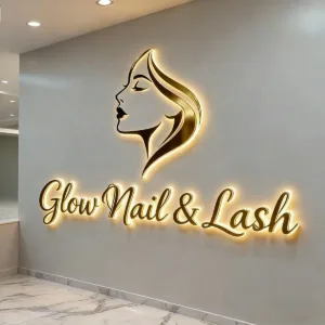 Beauty Salon Custom Led Backlit Signboard Illuminated Signage Custom Wall 3d Light Logo Metal Business Sign for Shop Decoration