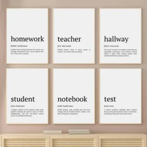 Minimalist Middle School Classroom Posters Funny English Quote Class Decor Teacher Gift Definition Print Wall Art School Decor