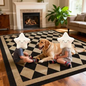 Rhombus Lattice Luxury Geometric Printed Carpet Advanced Bedroom Area Rug Non-slip Machine Washable Sofa Side Mat Tapis