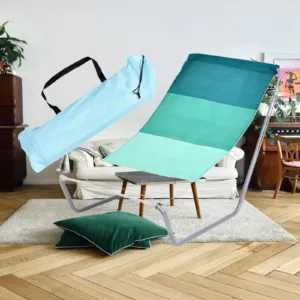 Portable Lightweight Folding Beach Chair Anti Slip Lounge Ultralight Reclining Camping Armchair with Bag for Picnic Garden