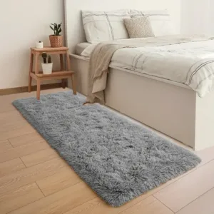 VIKAMA Soft And Fluffy Long Pile Carpet, Easy-Care And Machine Washable Living Room Sofa Rug, Bedside Rug For Bedroom Home Decor