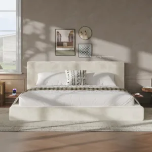 AirFrame King Bed Bases & Frames Adjustable Sliding Side Table 8.7'' Cloud Upholstered Sponge Cushion Easy Assembly JT40