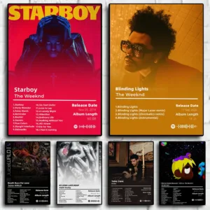 Music Hot Album Star Kanye West The Weeknd Poster Hip Hop Posters For Living Room Canvas Painting Art Home Wall Decor Picture