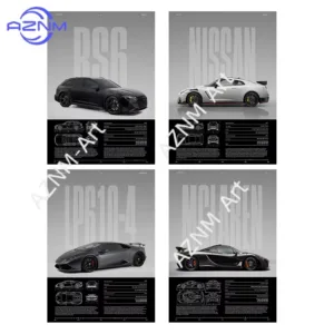 Performance Sports Cars Wall Art Poster Fashion Race Cars Canvas Painting Famous Cars Canvas Art Prints Cars Decorative Pictures