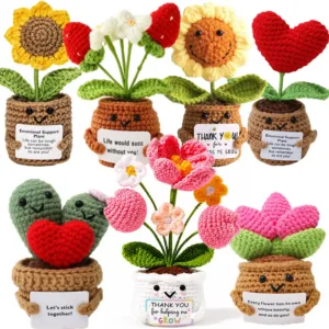 Positive Energy Potato Doll Hug Pocket Mini Handmade Wool Knitting Dolls Funny Emotional Support Plant Crochet Gift for Birthday
