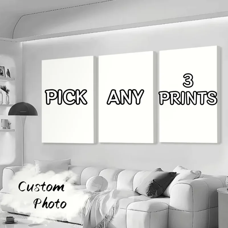 3/4/5pcs Custom Canvas Printing Personalized Photo Suitable for Family Life Pets Scenery Couple Weddings Home Decor Poster Gifts