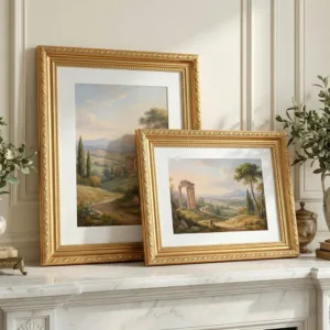 Imitation Wood Frame Picture Frames Gold Color Mount Poster Frames for Wall Mounting Home Decoration Photo Frame