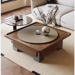 Brown Waterproof Coffee Table Tray Centerpiece Unique Modern Set Side Table Living Room Minimalist Mesa De Centro Sala Furniture