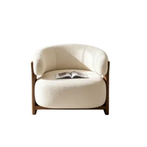 `Modern Minimalist Solid Wood Sofa Chair Coffee Shop Leisure Reception Guest Accent Armchair Lounge Living Room Furniture`