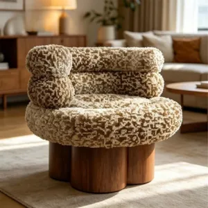 Modern terry cloth metal legs cloud armchair suitable for living room bedroom hotel