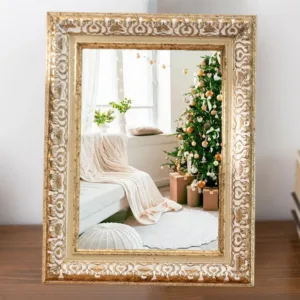 Vintage photo frame with classic white finish and multiple size compatibility designed for display options in any room