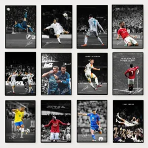 Modern Soccer Sport Player Portrait Poster Print Football Play Picture Canvas Painting Wall Art for Living Room Home Decor Mural