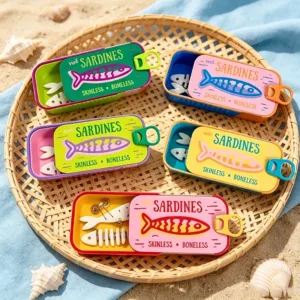 Sardines Can Storage Box 3D Printing Push-pull Necklace Jewelry Box Home Multicolor Mini Portable Crafts Decorative Gifts